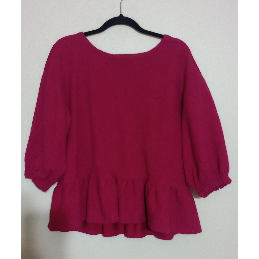 Maeve Fuchsia Peplum Blouse